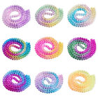 20strands 8mm Baking Painted Transparent Glass Beads Segmented Multi-color Beads