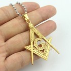New Mens Free Mason Silver gold Plated Stainless Steel Freemason Masonic Pendant