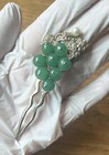 Korean Jade Grape Binyeo Dwiggogi Hairpin Pearl Gold-tone Cubic -unused Vintage
