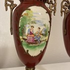 Pair Of French Sevres Style Urns Vintage 15  Tall