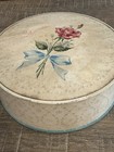 Vintage Avon Quaintance Talc Powder Box 5    X 2    Red Rose With Blue Ribbon