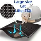 Large Cat Litter Mat Double Layer Waterproof Litter Trapping Easy Clean Pad