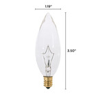  12 Pack  Clear Chandelier Bulbs 25w Watt European Base E14 Torpedo Tip 120v