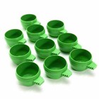 10 Pcs Universal Bird Parrot Cage Seed Water Food Feeder Green Cage Cups