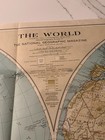 Huge 1935 Nat Geo Double Hemisphere Map World Airlines Routes Pre-ww2 23  44 