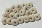 Lot Of 20 White Antique Pin Shank Shoe Buttons