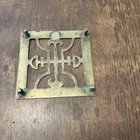 Vintage Antique Hand Made Solid Brass Etched Chinese China Trivet Plant Stand