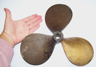 Boat Propeller -brass   Bronze Patina Well Used    Display - Prop - 8  - Vintage