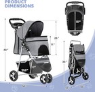 3-wheel Pet Stroller  Foldable Travel Jogger For Small   Medium Dogs   Cats