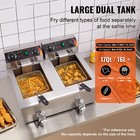 Electric Deep Fryer Dual Tank  22l Commercial Xl Fry W  2 Basket