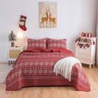 Hengwei Christmas Red Snowflakes Quilt Set Queen Size - Lightweight Microfibe   