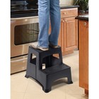 Tricam Trp-2 Black Plastic 300 Lbs  Capacity 2-step Stool 16 X 15 75 X 19 25 In 