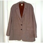 A New Day Womens Oversized Brown Houndstooth Blazer Jacket Xxl Two Button Work