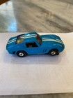 Aurora  T Jet  Ferrari 250 Blue white Stripe Lights Work Wheel Dont Turn  9 Volt