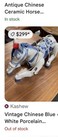 Chinese Blue   White Porcelain Marionette Horse