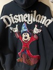 Disney Fantasia Sorcerer Mickey Mouse Black Full Zip Hoodie Sweatshirt Large