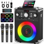 Karaoke Machine Bluetooth Speaker 3 Mics remote For Christmas Party Music Player