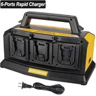 6-ports Rapid Battery Charger Station For Dewalt 20v 60v Battery Dcb200 Dcb206