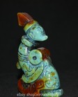 4 2  Rare Old Chinese Natural Turquoise Carving Scholar Figure Statue