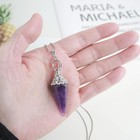 Natural Crystal Hexagonal Point Pendulum Pendant Healing Gemstone Dowsing