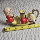 Vintage Kress Ceramic Christmas Cherub Angels Candle Holder Holidays