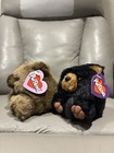 Swibco Puffkins Mini Bear Plush Stuffed Animals Lot Of 2 1997 Vintage Mpn 6603