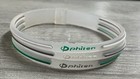  lot Of 2  Phiten Silicone Titanium Bracelet 3 Lines - Clear  white  gray  green