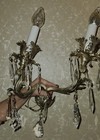 2 Vtg Cast Brass Silver Plated Metal Sconces Wall Fixture Chandelier Rewired