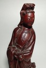 Chinese Wooden Kwan Yin Statue  Wood Carved Figure  Sculpture  Decor Art