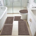 Bathroom Rugs Sets 5 Pcs Bath Mats With Toilet Lid Cover   U-shaped Contour Rug