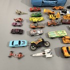 Vintage Hot Wheels Matchbox Diecast Car Lot 24  Vehicles Blue Collector Case Toy