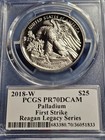 2018 W Palladium Eagle Pcgs Pr70 Dcam First Strike  Reagan Legacy Series 