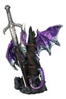 Purple Knight Dragon With Castle Tower And Gothic Sword Letter Opener Figurine