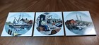 Vtg Set Of Three Nautical Trivet Wall Hanging Delano Studios Ceramic