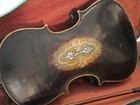 Antique Full Sized Violin With Back Inlay  Tubbs Bow  M w co  Case