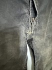 1930s French Vintage Rare Black Moleskin Workwear Chore Pants Repaired Medium