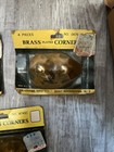 Brainer Solid Brass And Plated Corners  Lot Of 3 Packs Of 4  W  Screws Vtg Nos