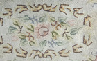 Hand-hooked Rug Floral Design 3x5  Sage Green Aubusson Pattern Vintage