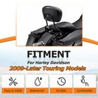 For Harley Touring Street Glide 2009-25 Black Backrest Sissy Bar W  Stealth Rack