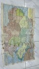 Vintage 1974 Arabic World Political Linen Wall Map Rare Antique Middle East Ussr
