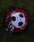 Soccer Ball Eternal Bouquet Dark Red Eternal Ribbon Roses 13 Count