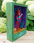 Day Of The Dead Moving Devil Skeleton Playing Guitar Handmade Mexican Folk Art