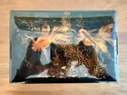 Vintage Asian Black Lacquered Koi Fish  Jewelry Dresser Vanity Box 1950   s