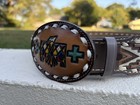 Vintage Tony Lama Tooled Leather Western Tribal Belt 48769