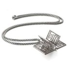 Vintage Silver Cross Bible Book Pendant Necklace Unique Jewelry For Men Women