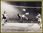 Pele Autographed Framed 16x20 Photo Brazil Bicycle Kick Beckett Bas 238357