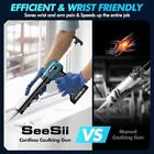 Seesii Cordless Caulking Gun 21v Max Battery 10 Oz  Electric Silicone Caulking