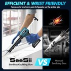 Seesii Cordless Caulking Gun Electric Sealing Gun 10oz 300ml No Drip 4 Speed