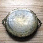Antique 1920s Solid Brass Round Serving Tray Pierced Reticulated Edge W  Handles