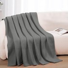 Cotton Blanket Queen 90x90 Waffle Weave Lightweight Grey